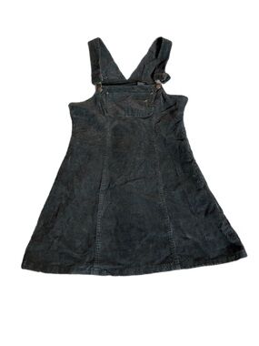 90s Y2K Starwear Corduroy Pinafore Overall Mini Dress Size Small Brown Academia